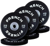 French Fitness Competition Urethane Bumper Plate Set 210 lb Black (New) Image