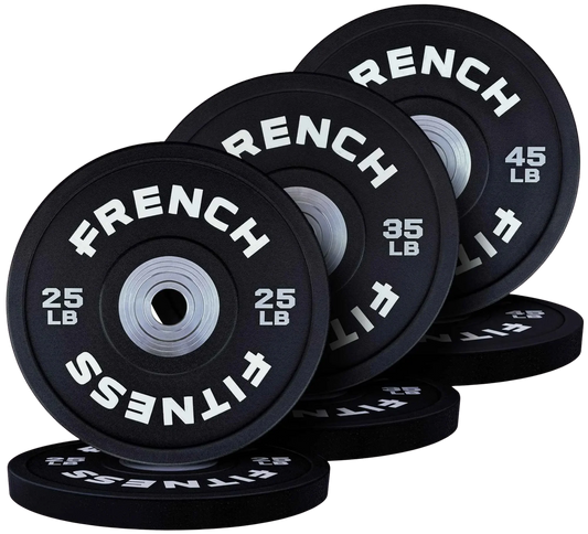 French Fitness Competition Urethane Bumper Plate Set 210 lb Black (New)