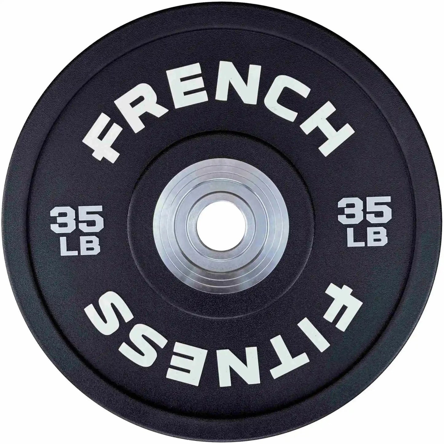 French Fitness Competition Urethane Bumper Plate Set 260 lb Black (New) Image 5
