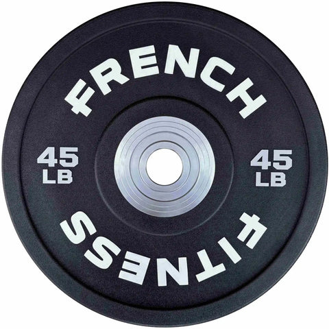French Fitness Competition Urethane Bumper Plate Set 260 lb Black (New) Image 6