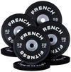 French Fitness Competition Urethane Bumper Plate Set 320 lb Black (New) Image