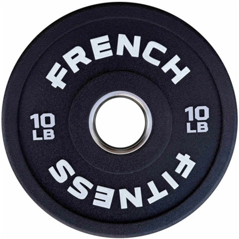 French Fitness Competition Urethane Bumper Plate Set 350 lb Black (New) Image 3