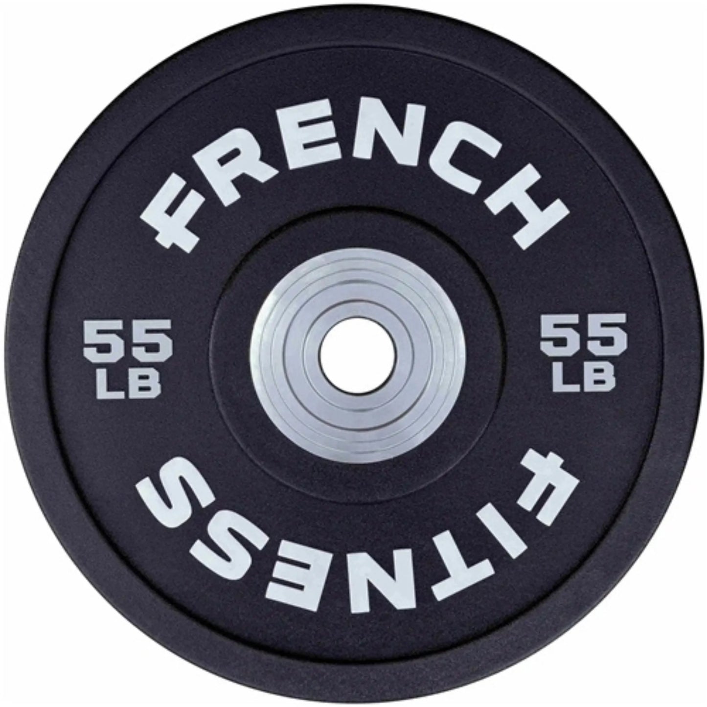 French Fitness Competition Urethane Bumper Plate Set 350 lb Black (New) Image 7