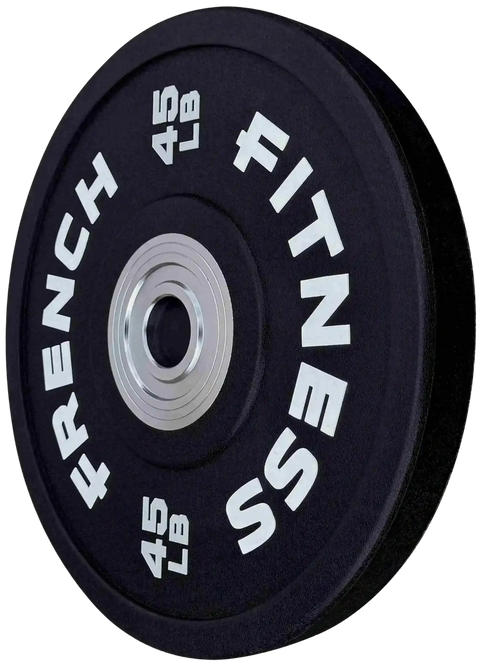 French Fitness Competition Urethane Bumper Plate 45 lb Black (New) Image