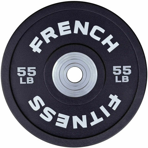 French Fitness Competition Urethane Bumper Plate 55 lb Black (New) Image 2