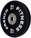 French Fitness Competition Urethane Bumper Plate 55 lb Black (New) Image