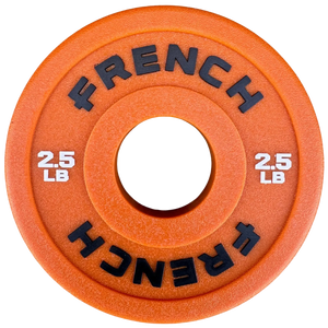 French Fitness Competition Urethane Bumper Plate 2.5 lb Colored (Orange) - Front View