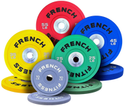 French Fitness Competition Urethane Bumper Plate 340 lb Colored - Front View