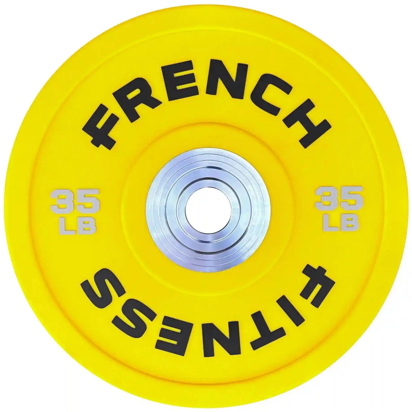 French Fitness Competition Urethane Bumper Plate 35 lb Colored (Yellow) (New)