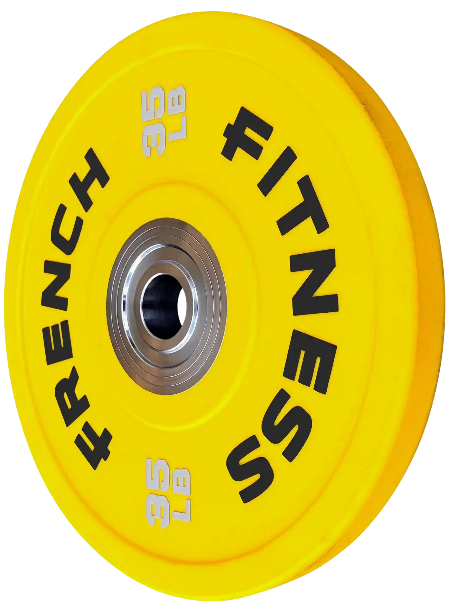 French Fitness Competition Urethane Bumper Plate 35 lb Colored (Yellow) (New)