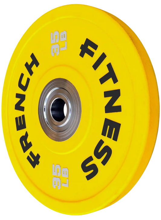 French Fitness Competition Urethane Bumper Plate 35 lb Colored (Yellow) (New)