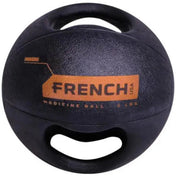 Dual Grip Medicine Ball w/Handles 4 lb French Fitness - Front View