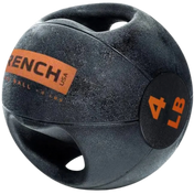Dual Grip Medicine Ball w/Handles 4 lb French Fitness - Side View