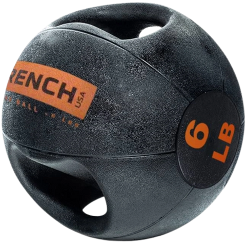 French Fitness Dual Grip Medicine Ball w/Handles 6 lb (New)