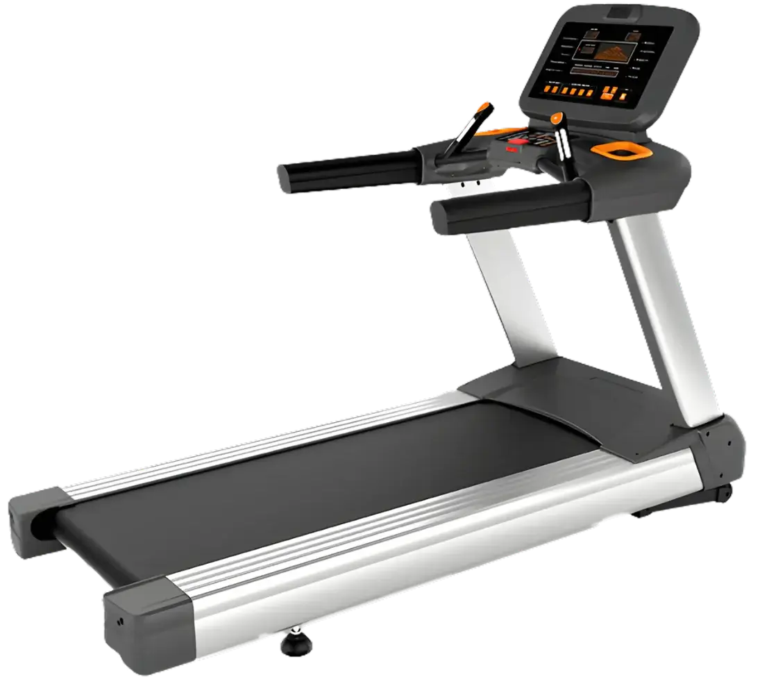 French Fitness E320T Elliptical Trainer w/10" Touch Console (New) - Angled view