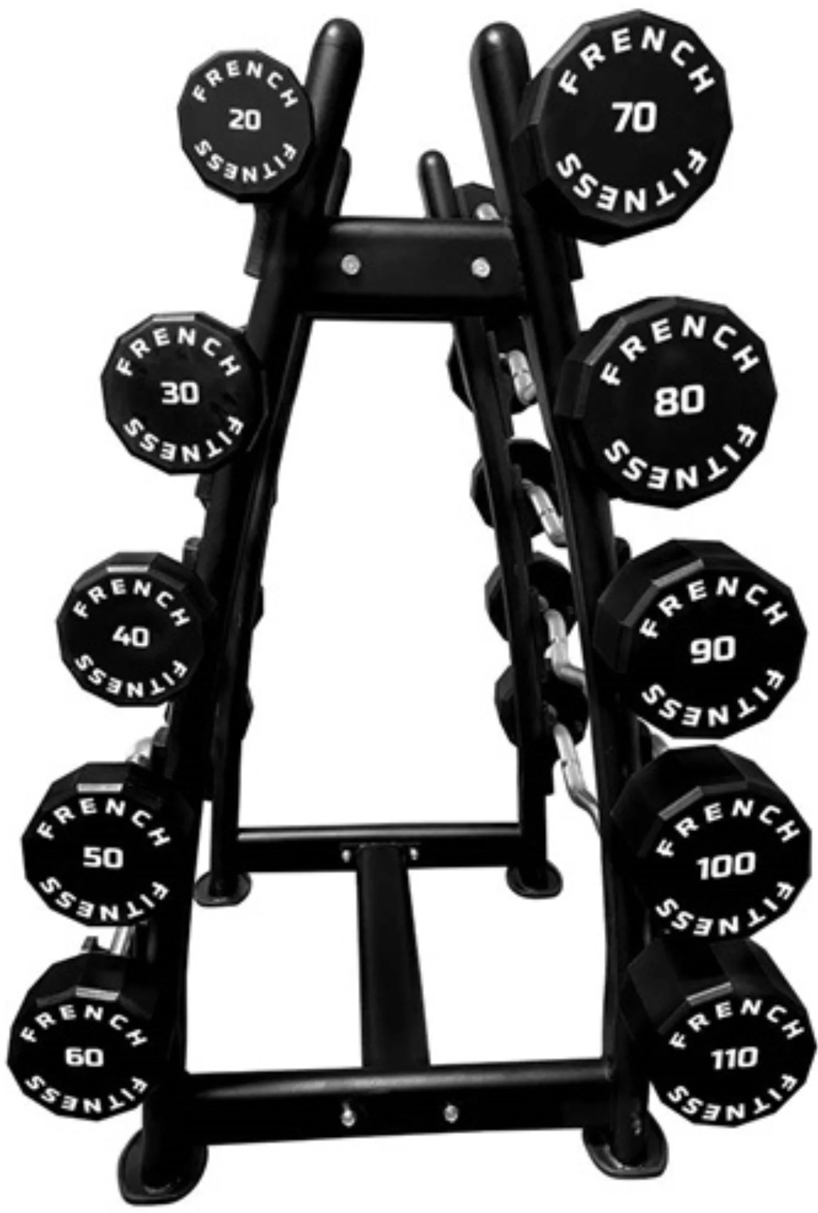 French Fitness EZ Curl Urethane Barbell Bar Set, 20-110 lbs (New)