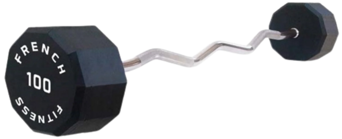 French Fitness EZ Curl Urethane Barbell 100 lbs - Single (New)