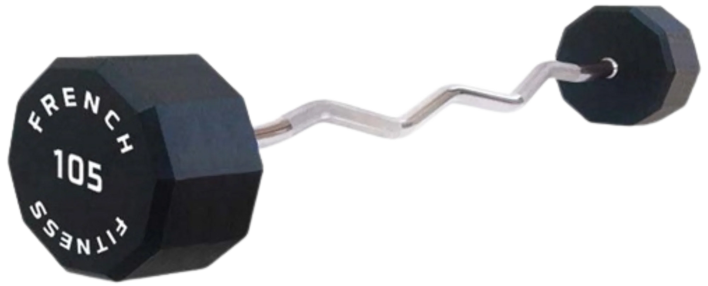 French Fitness EZ Curl Urethane Barbell 105 lbs - Single (New)