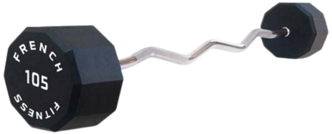 French Fitness EZ Curl Urethane Barbell 105 lbs - Single (New)