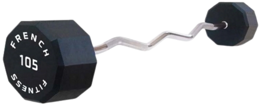 French Fitness EZ Curl Urethane Barbell 105 lbs - Single (New)