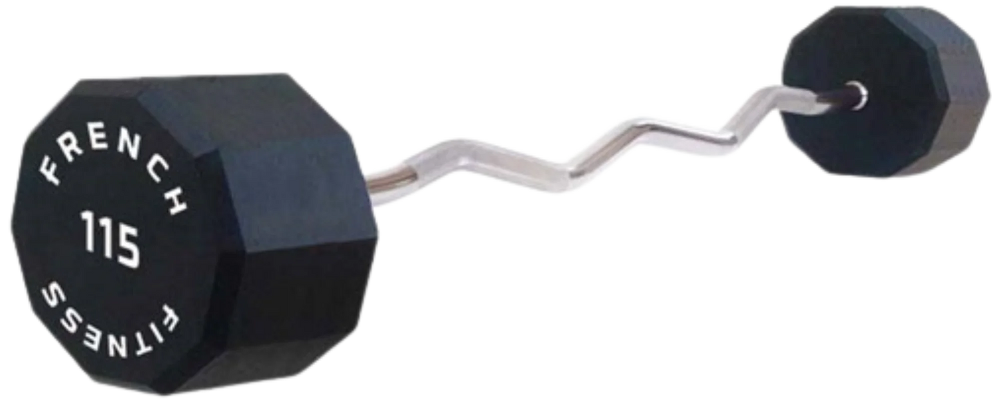French Fitness EZ Curl Urethane Barbell 115 lbs - Single (New)
