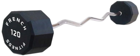 French Fitness EZ Curl Urethane Barbell 120 lbs - Single (New)