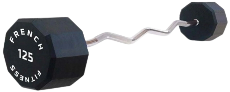 French Fitness EZ Curl Urethane Barbell 125 lbs - Single (New)