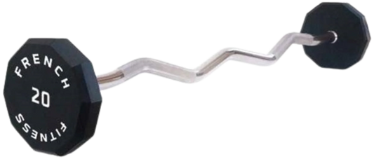 French Fitness EZ Curl Urethane Barbell 20 lbs - Single (New)