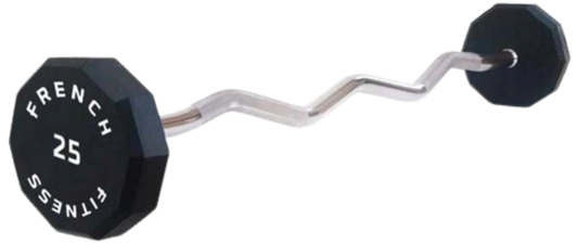 French Fitness EZ Curl Urethane Barbell 25 lbs - Single (New)