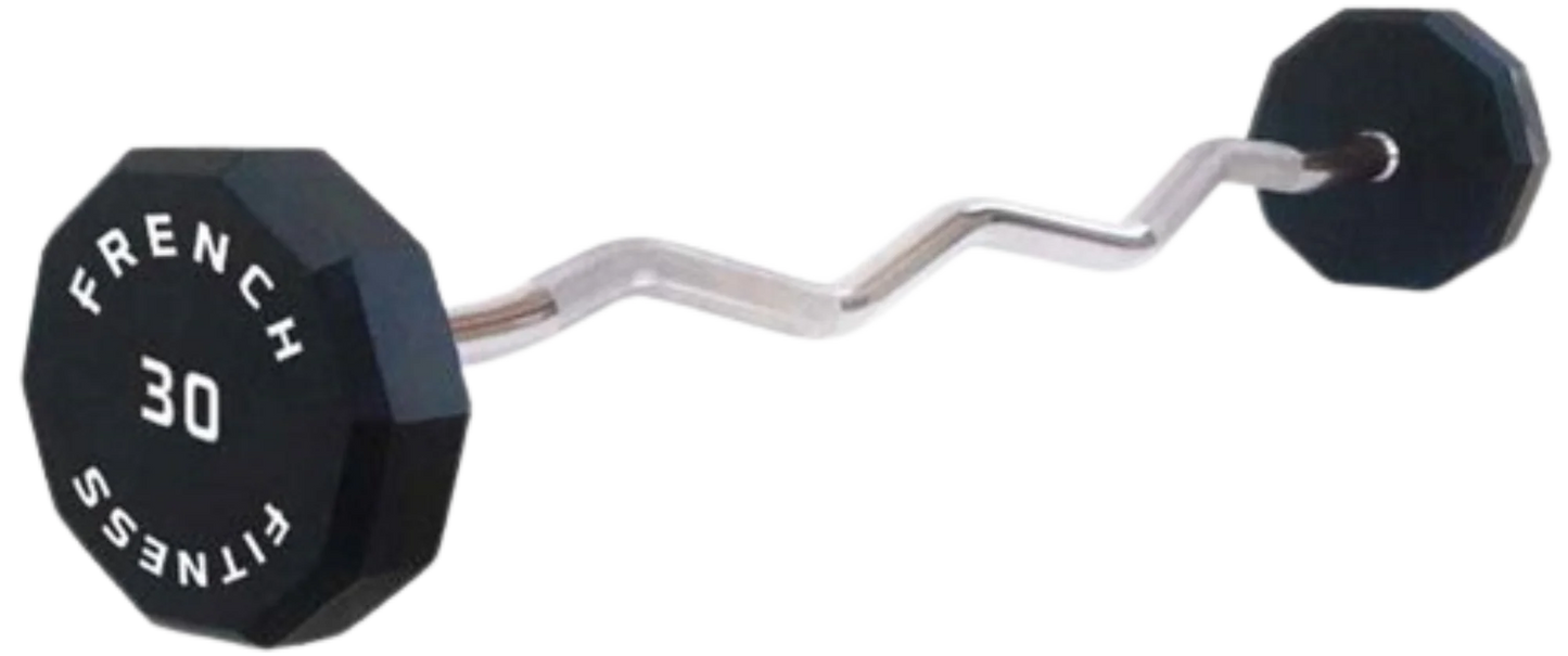 French Fitness EZ Curl Urethane Barbell 30 lbs - Single (New)