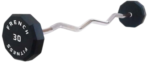 French Fitness EZ Curl Urethane Barbell 30 lbs - Single (New)