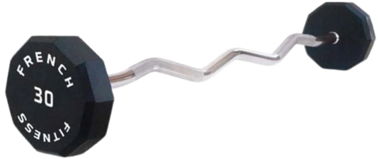 French Fitness EZ Curl Urethane Barbell 30 lbs - Single (New)