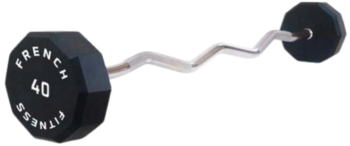 French Fitness EZ Curl Urethane Barbell 40 lbs - Single (New)