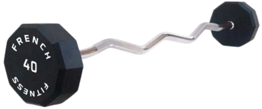 French Fitness EZ Curl Urethane Barbell 40 lbs - Single (New)