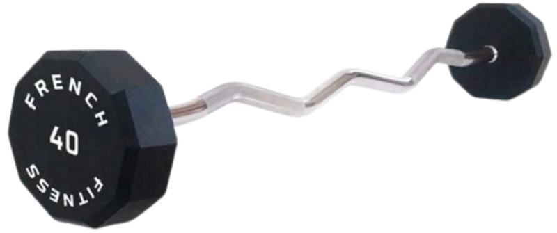 French Fitness EZ Curl Urethane Barbell 40 lbs - Single (New)