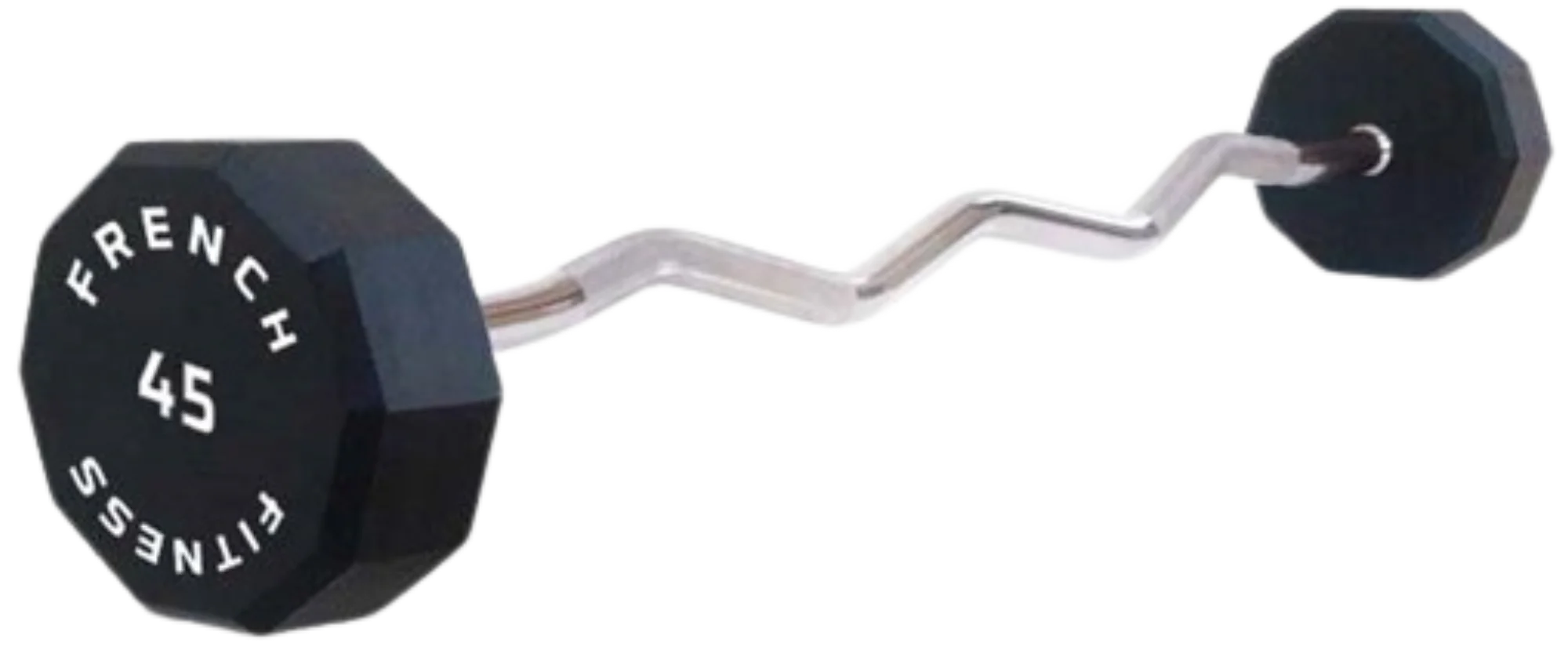 French Fitness EZ Curl Urethane Barbell 45 lbs - Single