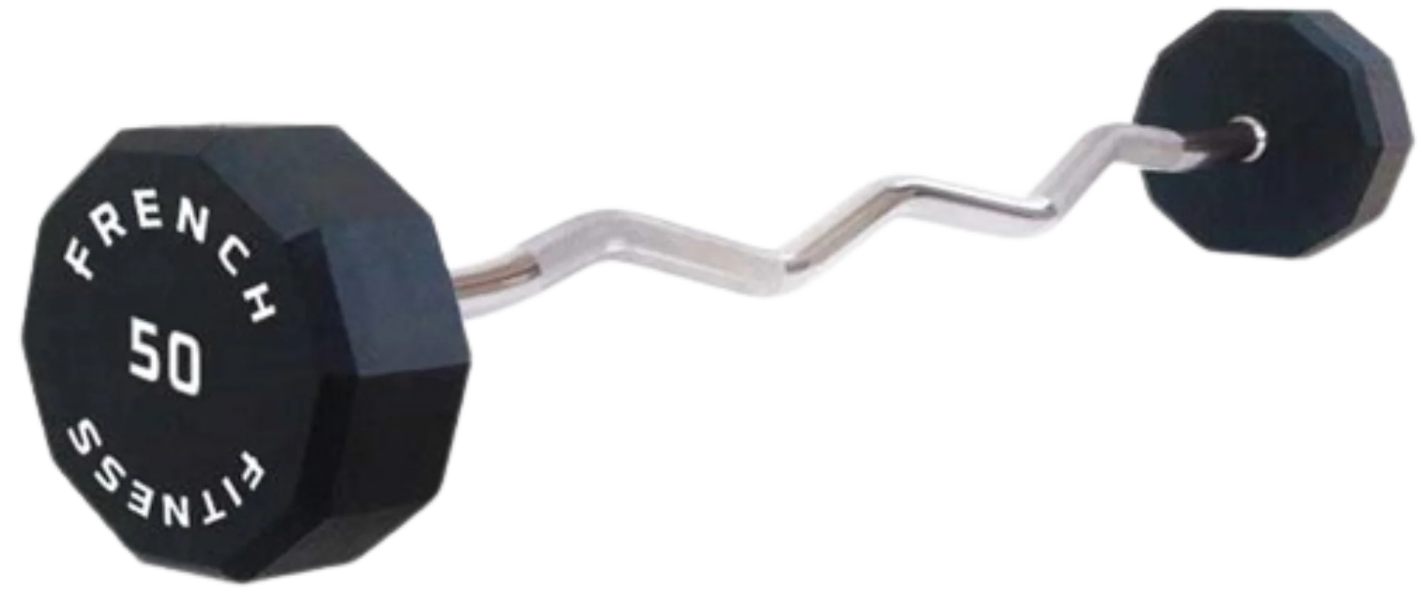 French Fitness EZ Curl Urethane Barbell 50 lbs - Single
