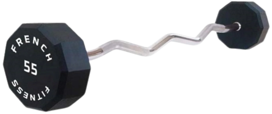 French Fitness EZ Curl Urethane Barbell 55 lbs - Single (New)
