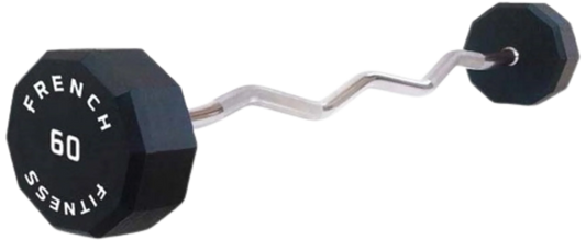 French Fitness EZ Curl Urethane Barbell 60 lbs - Single (New)