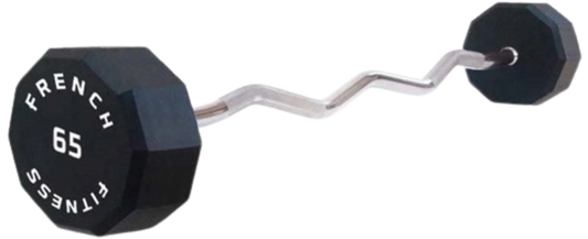 French Fitness EZ Curl Urethane Barbell 65 lbs - Single (New)