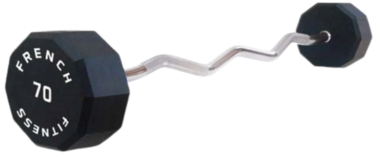 French Fitness EZ Curl Urethane Barbell 70 lbs - Single (New)