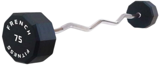 French Fitness EZ Curl Urethane Barbell 75 lbs - Single (New)