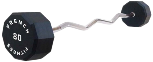 French Fitness EZ Curl Urethane Barbell 80 lbs - Single (New)