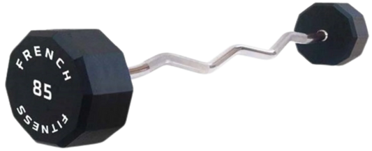 French Fitness EZ Curl Urethane Barbell 85 lbs - Single (New)