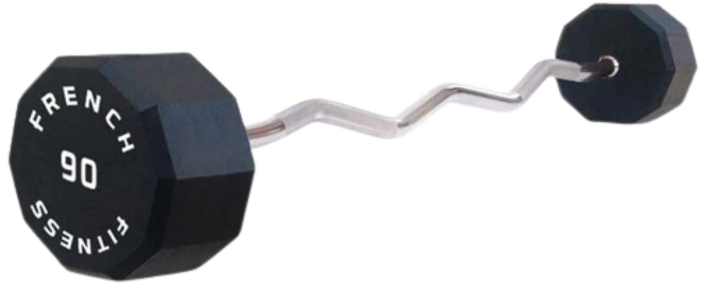 French Fitness EZ Curl Urethane Barbell 90 lbs - Single (New)