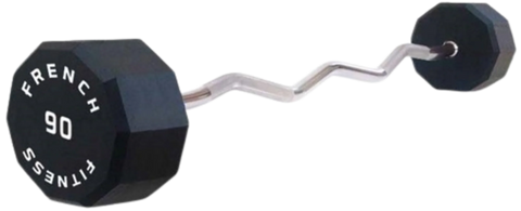 French Fitness EZ Curl Urethane Barbell 90 lbs - Single (New)