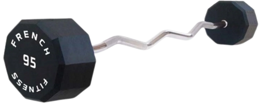 French Fitness EZ Curl Urethane Barbell 95 lbs - Single (New)