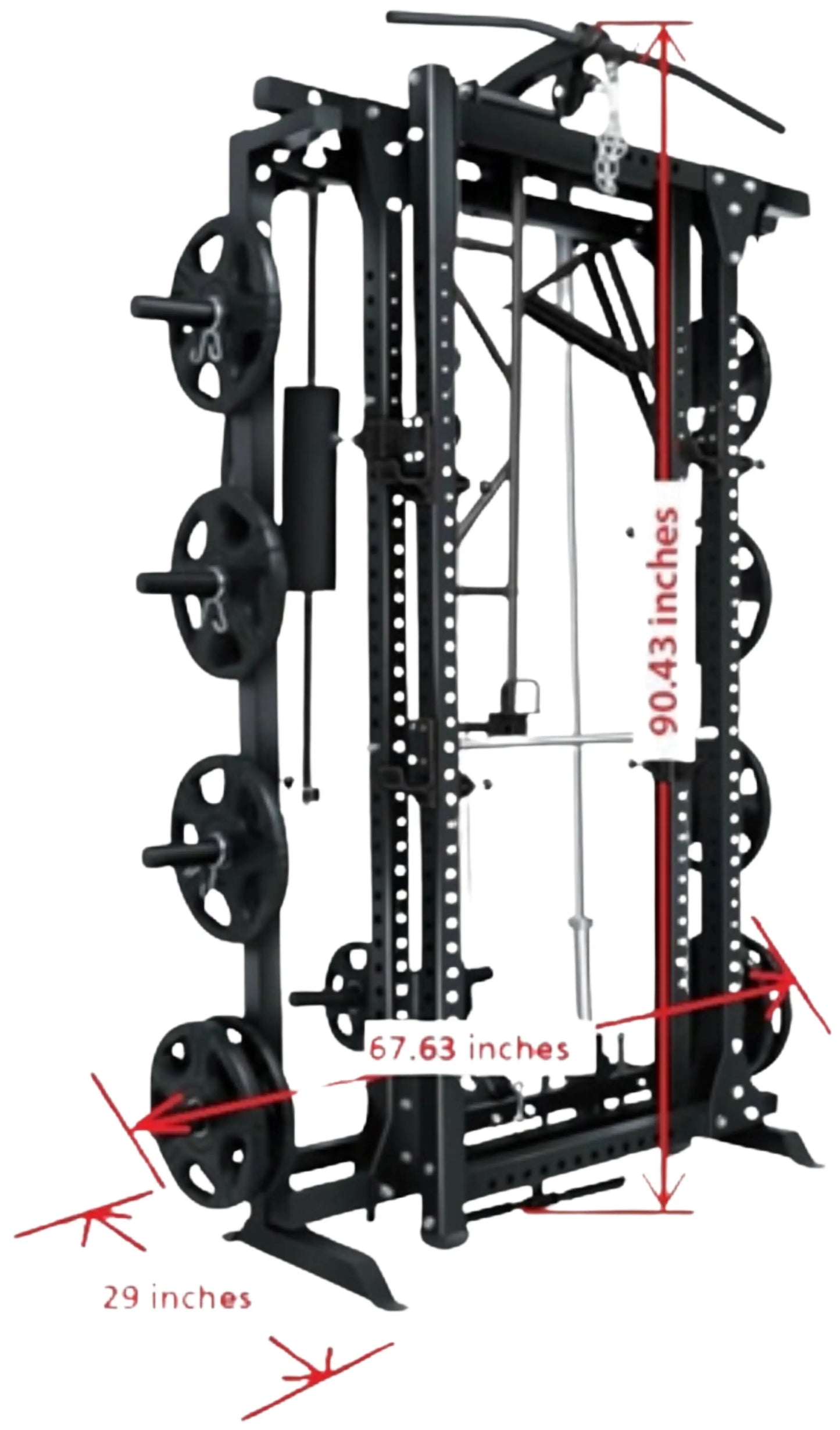 French Fitness Folding Cable Power Rack / Cage - Black (New)