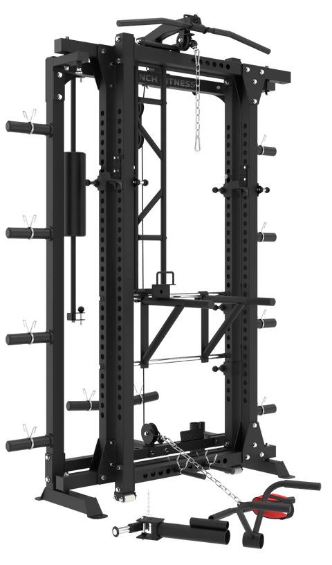 French Fitness Folding Cable Power Rack / Cage - Black (New)