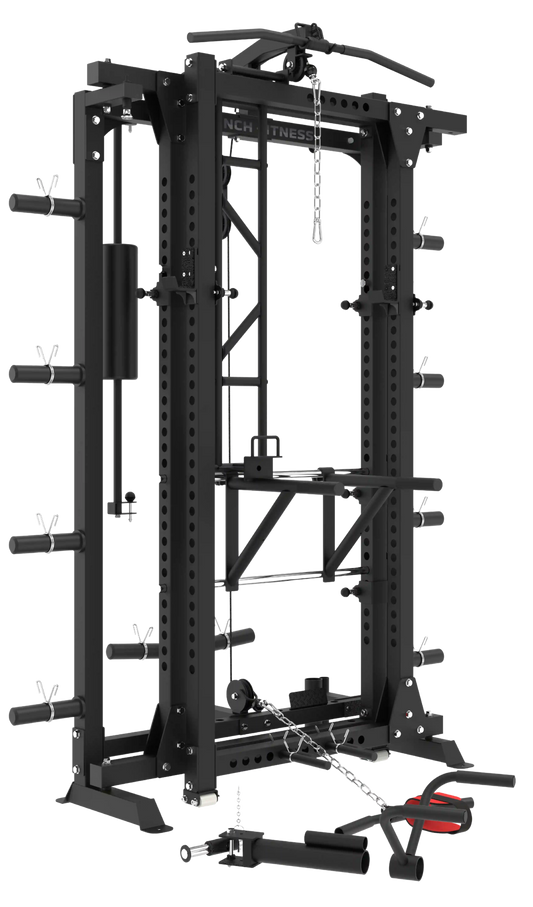 French Fitness Folding Cable Power Rack / Cage - Black (New)